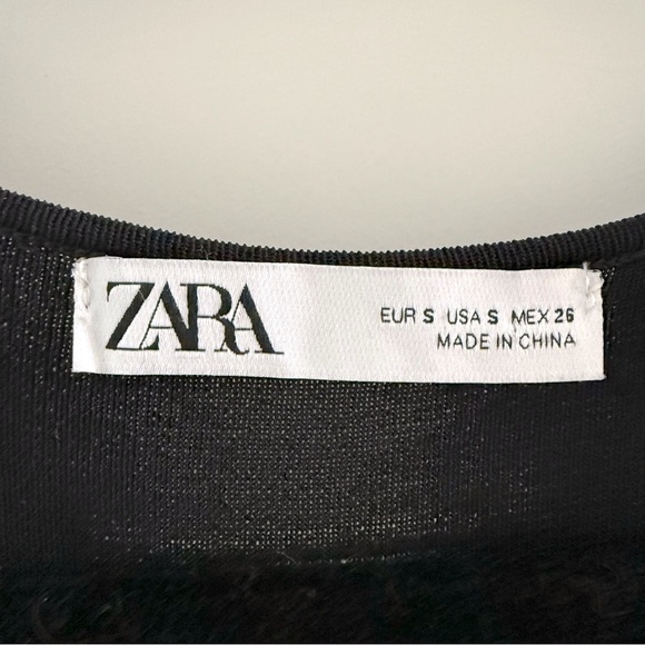 Zara black knit midi dress with gold shoulder detail - size Small (S) - Picture 4 of 5